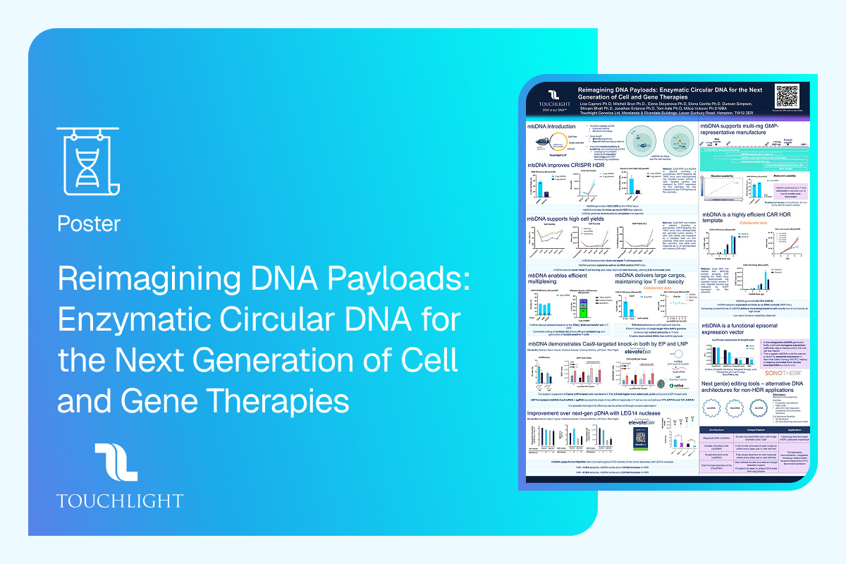 Poster: Reimagining DNA Payloads - Enzymatic Circular DNA for the Next Generation of Cell and Gene Therapies